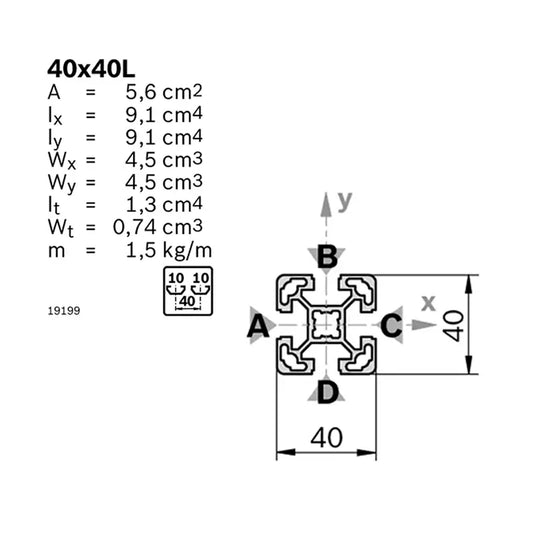 Perfil de Aluminio 30x30L | Bosch Rexroth