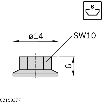 Tuerca Con Collar M6 Ranura-8 | Bosch Rexroth