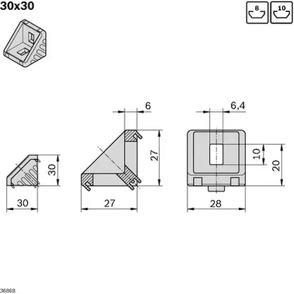 Escuadra 30x30 | Bosch Rexroth