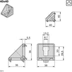 Escuadra 40x40 | Bosch Rexroth