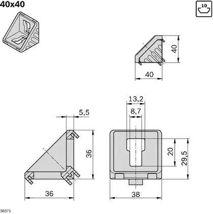 Escuadra 40x40 | Bosch Rexroth