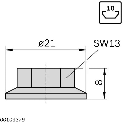 Tuerca Con Collar M8 Ranura-10 | Bosch Rexroth