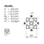 Perfil de Aluminio 45x45 6070 mm | Bosch Rexroth