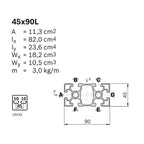 Perfil de Aluminio 45x90L 5600mm | Bosch Rexroth